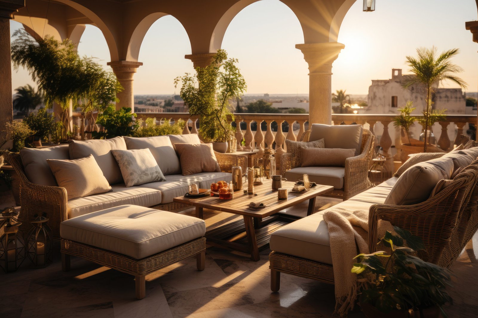 A Luxury villa terrace in Marrakech